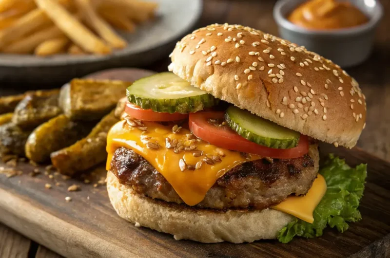 برجر منزلي كالذي في المطاعم مع خبز طري ولحم متبل!