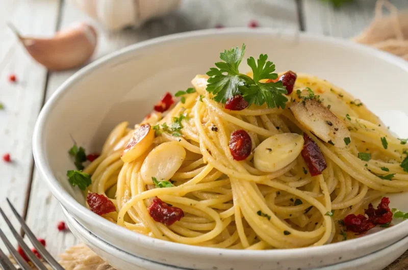 سباغيتي الثوم وزيت الزيتون: نكهة غنية من مكونات بسيطة